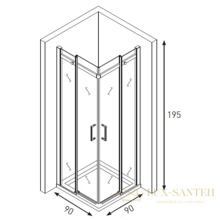душевой уголок berges melita 061028 90х90 см