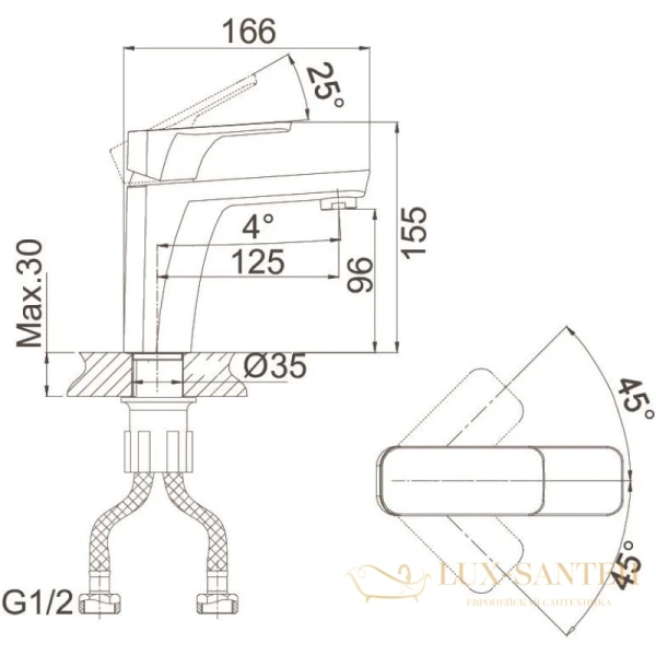 смеситель для раковины d&k berlin.freie da1432101, хром