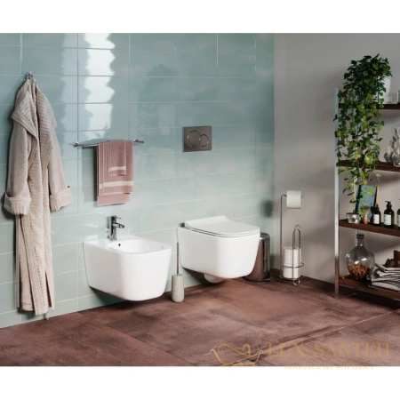 подвесной безободковый унитаз ceramica nova new day cn3005 с сиденьем микролифт, белый