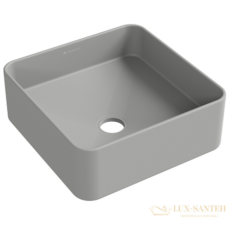 раковина накладная aqueduto espiral, esp0330, квадратная 370*370, серый матовый