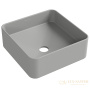 раковина накладная aqueduto espiral, esp0330, квадратная 370*370, серый матовый