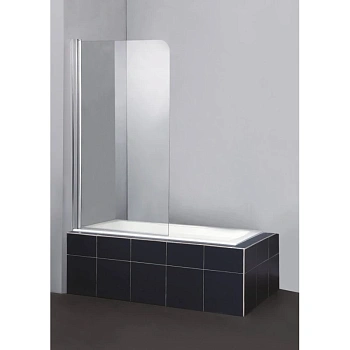 шторка для ванны belbagno sela-v-1 sela-v-1-80/140-ch-cr-l 80 см, стекло текстурное