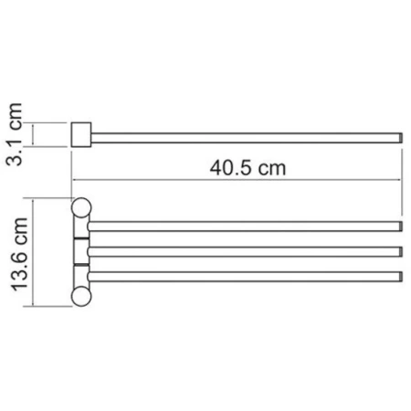 полотенцедержатель wasserkraft ammer k-1933 40,5 см, никель