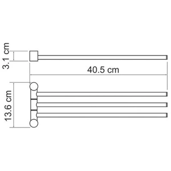полотенцедержатель wasserkraft ammer k-1933 40,5 см, никель