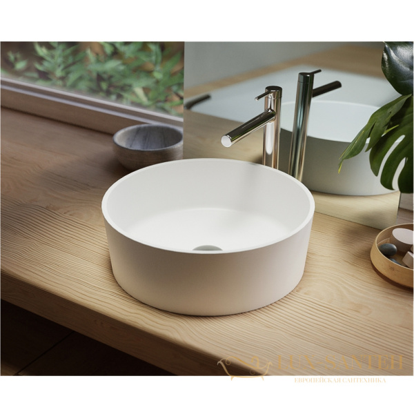 раковина накладная whitecross agate 0701.040040.200, d40,5 см, белый матовый