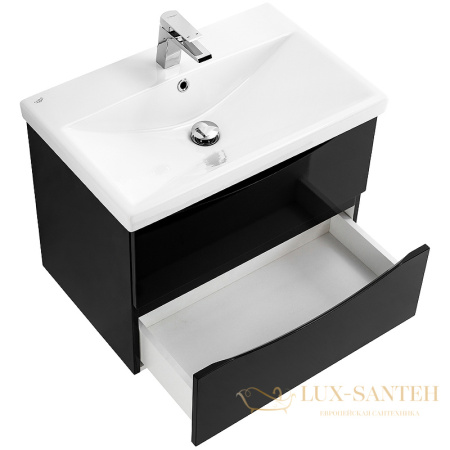 тумба под раковину belbagno marino-cer marino-cer-700-2c-so-nl-p 70 см подвесная, nero lucido