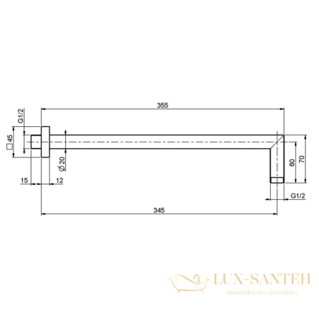 держатель верхнего душа 350 мм, fima carlo frattini showerhead f2538ns, черный матовый