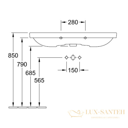 раковина villeroy & boch avento 4156 a5 01 1000х470 мм, белый
