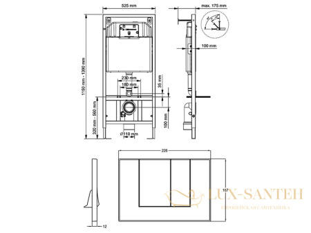 инсталляция kludi rak rak80000 для унитаза с панелью смыва хром