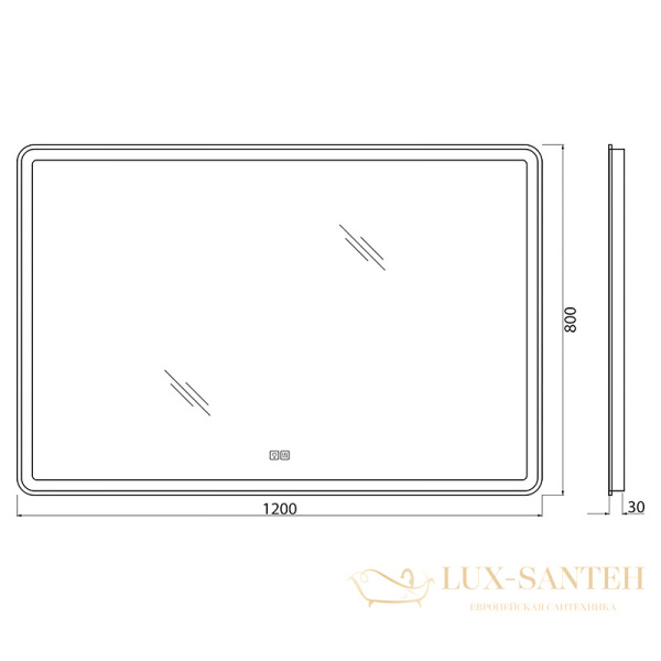 зеркало belbagno spc spc-mar-1200-800-led-tch-warm с подсветкой, с подогревом, с сенсорным выключателем 