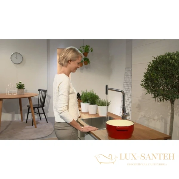 смеситель для кухни hansgrohe metris select хром 14884000