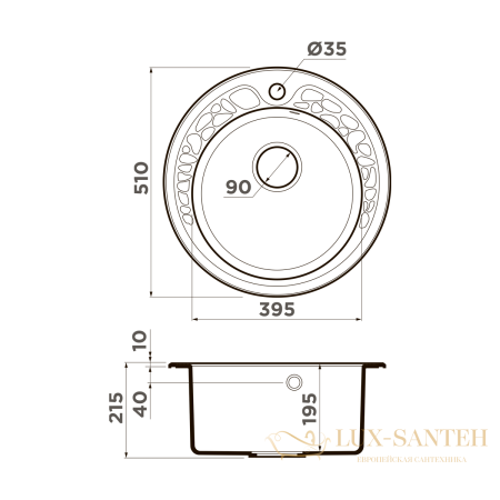 кухонная мойка omoikiri tovada 51-pa artgranit х пастила, 4993365