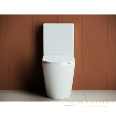 унитаз-компакт безободковый ceramica nova highlight cn1802 с сиденьем микролифт, белый