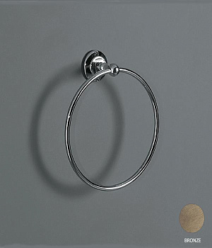 полотенцедержатель-кольцо 22см, simas accessori, 260205 br, подвесной, бронза