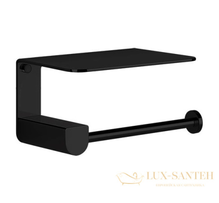 бумагодержатель gessi rilievo 59449.299 с полочкой для телефона, black xl
