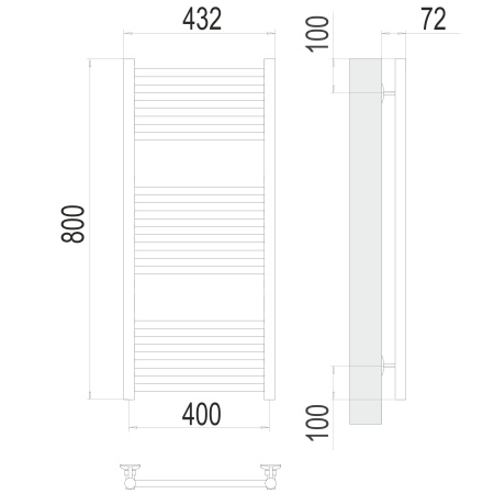 полотенцесушитель водяной terminus аврора 4670078529305 п16 400x800