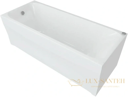 акриловая ванна aquatek альфа 170x70 alf170-0000038 без гидромассажа, с фронтальным экраном (слив слева, вклеенный каркас)