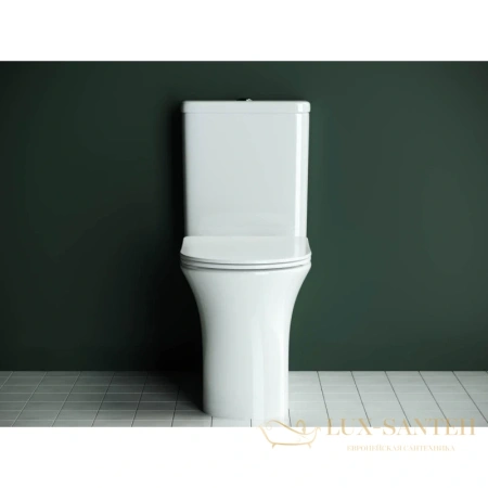 унитаз-компакт безободковый ceramica nova star cn1904 с сиденьем микролифт, белый