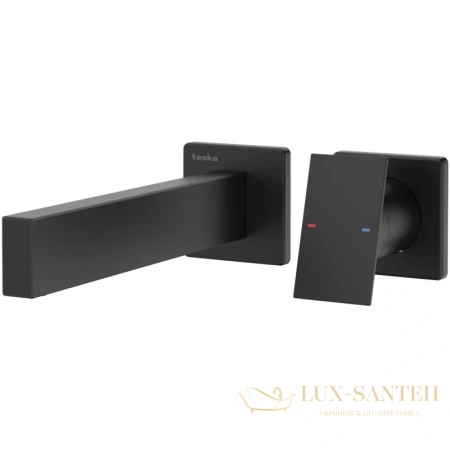 смеситель для раковины teska alax e5308 без донного клапана, черный матовый
