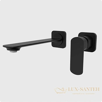 смеситель для раковины встраиваемыйaquame monza aqm6315mb, с внутренней частью, черный матовый