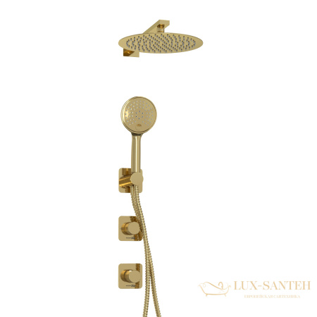 душевая система встраиваемая для душа 248 мм wasserkraft ems a7651.303.183.208.280.197.207, золото