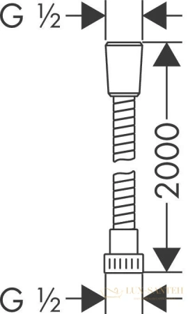 шланг для душа hansgrohe metalflex 2,0м 28264000