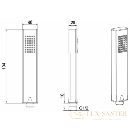 ручной душ allen brau infinity 5.21022-00 40 мм, хром