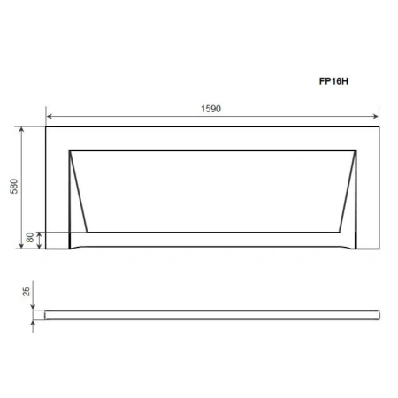 панель фронтальная timo fp16h 160 см, белый