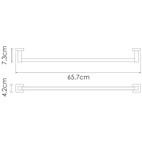 полотенцедержатель wasserkraft rhin k-8730 65,7 см, никель