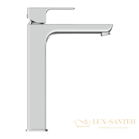 смеситель высокий для раковины cersanit geo 63043, с донным клапаном, хром