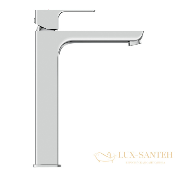 смеситель высокий для раковины cersanit geo 63043, с донным клапаном, хром