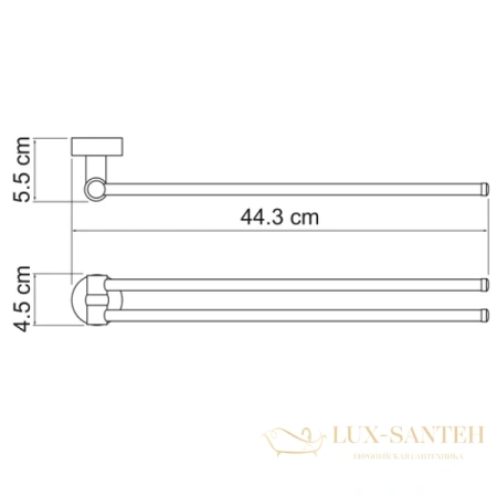 полотенцедержатель wasserkraft donau k-9431 44,3 см, хром