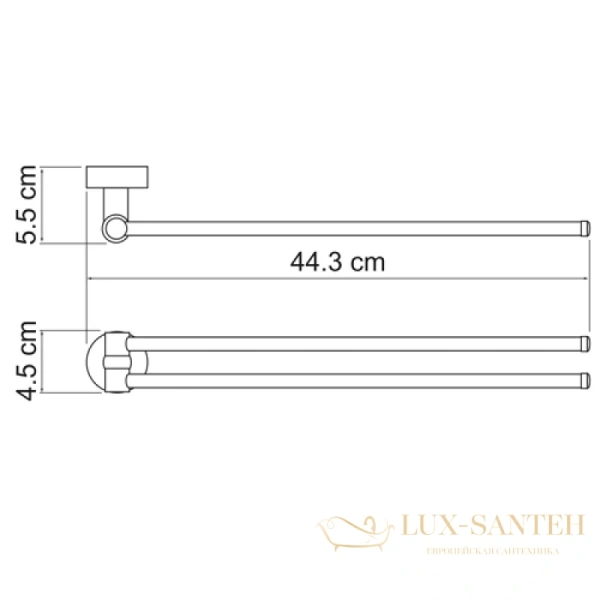 полотенцедержатель wasserkraft donau k-9431 44,3 см, хром