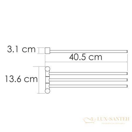 держатель полотенец тройной wasserkraft k-1033brushed gold, золотой матовый