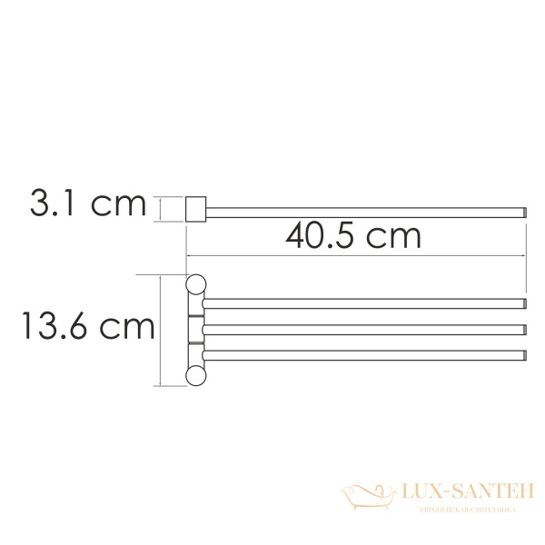держатель полотенец тройной wasserkraft k-1033white, белый матовый