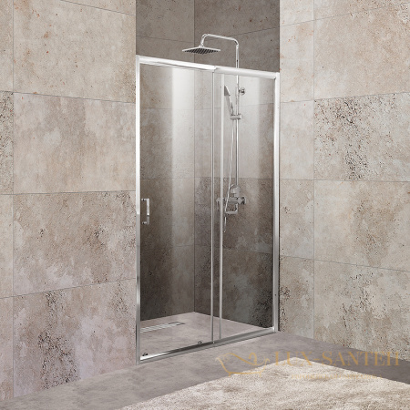 душевая дверь belbagno unique unique-bf-1-110/125-c-cr 125 см профиль хром, стекло прозрачное 