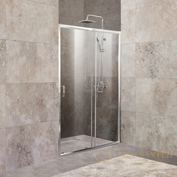 душевая дверь belbagno unique unique-bf-1-120/135-c-cr 135 см профиль хром, стекло прозрачное 