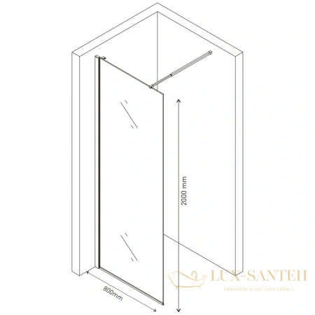 неподвижная перегородка berges sky 064001 80 см