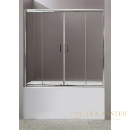 шторка для ванны belbagno uno-vf-2 uno-vf-2-150/145-p-cr 150 см, стекло рифленое