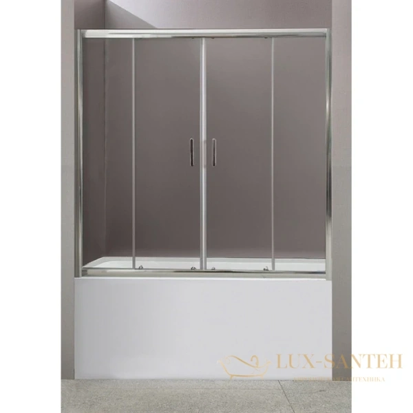 шторка для ванны belbagno uno-vf-2 uno-vf-2-150/145-p-cr 150 см, стекло рифленое