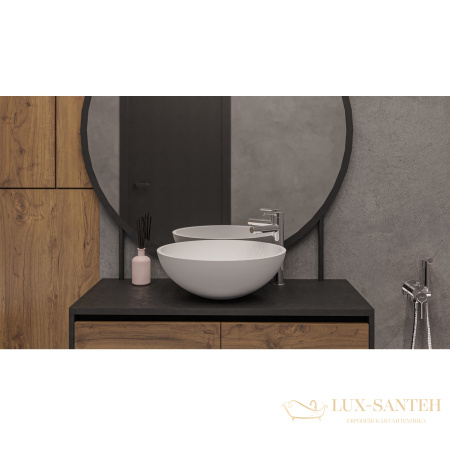 умывальник whitecross cornelian d=43, белый мат иск. камень