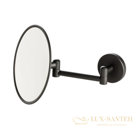 зеркало косметическое stil haus 1035(23) настенное круглое (3x) с поворотным механизмом, черный матовый