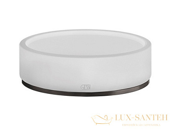 мыльница gessi 316 accessories 54725.707 настольная, black metal brushed pvd/белый