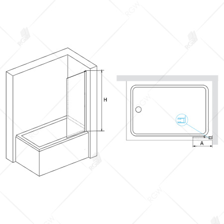 шторка rgw screens 351105650-14 на ванну sc-056b 50x150, профиль черный, стекло прозрачное
