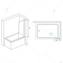 шторка rgw screens 351105640-14 на ванну sc-056b 40x150, профиль черный, стекло прозрачное