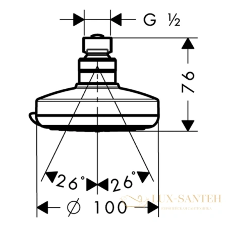 верхний душ hansgrohe croma 100 vario 27441000