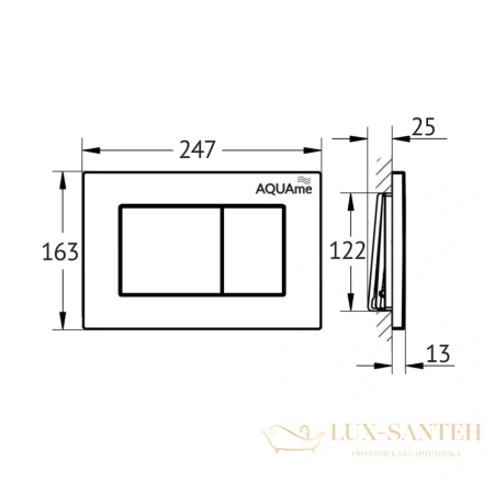 панель смыва aquame, aqm4102s, хром матовый