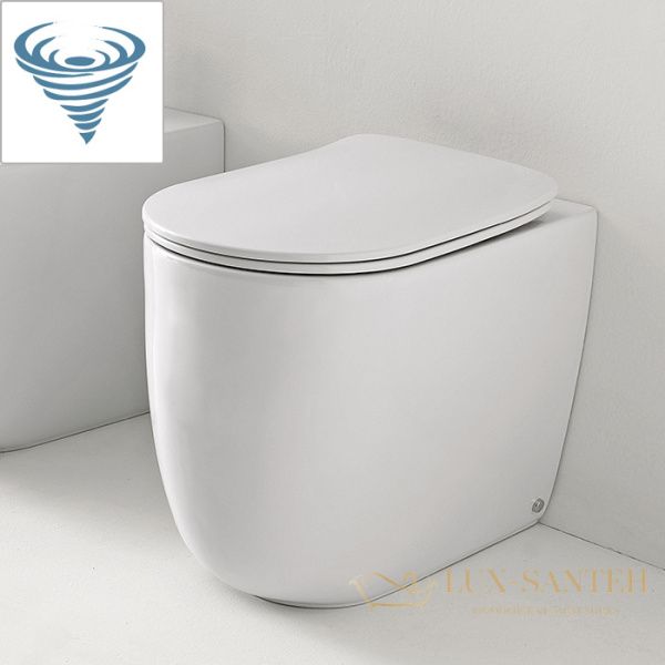 унитаз приставной безободковый kerasan nolita 531930, смыв торнадо, 550х350х430h мм, с креплениями wb5n, белый матовый