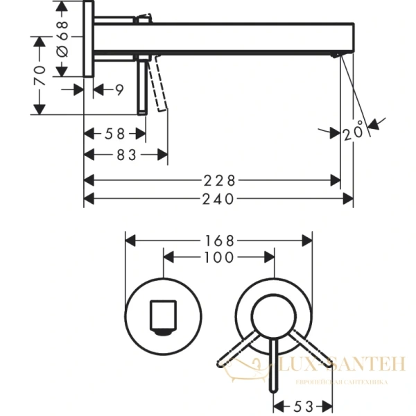 смеситель для раковины hansgrohe finoris 76050000 со сливным гарнитуром хром глянцевый