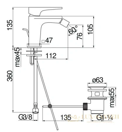 смеситель для биде nobili seven, se124119/1cr chrome, цвет хром